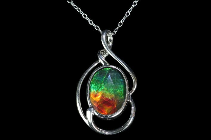 Gorgeous Ammolite Pendant with Sterling Silver #181135